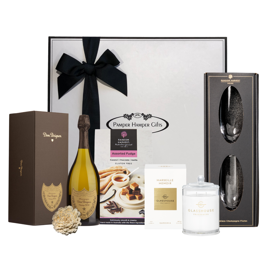 Dom Perignon & Champagne Flutes Hamper