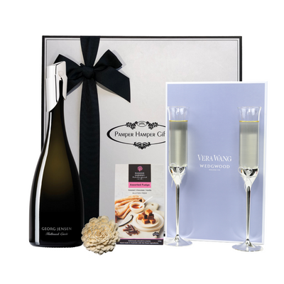 Vera Wang Love Knots Toasting Flutes and Georg Jensen Luxury Hamper