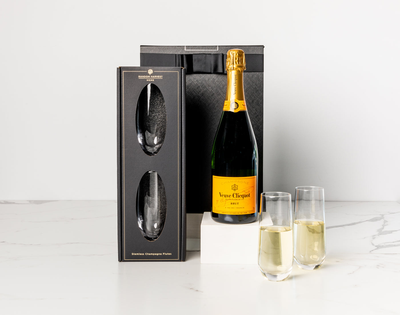 Veuve with Champagne Flutes Hamper